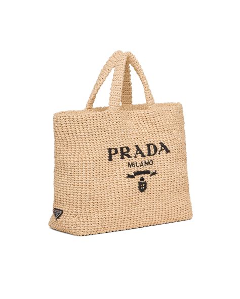 prada raffia tore|Prada raffia tote small.